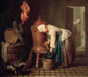 Kvinna som drar vatten från en kopparcistern, ca 1732 av Jean-Baptiste Simeon Chardin