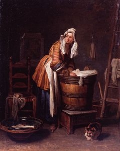 Tvätterska av Jean-Baptiste Simeon Chardin