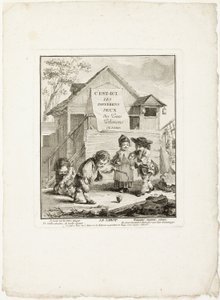 Hästskor, från The Games of the Urchins of Paris av Jean Baptiste Tilliard I