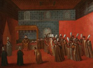 Ambassadör Cornelis Calkoen vid sin publik med sultan Ahmed III Ambassadör Cornelis Calkoen i publik med sultan Ahmed III, 14 september 1727 av Jean Baptiste Vanmour