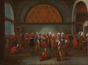 Måltiden till ambassadör Cornelis Calkoens ära Måltiden som överlämnades till ambassadör Cornelis Calkoen av storvesiren i Sultan Ahmed III:s namn den 14 september 1727 av Jean Baptiste Vanmour