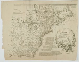 Nordamerika, graverad av Richard William Seale, 1752 av Jean-Baptiste after dAnville