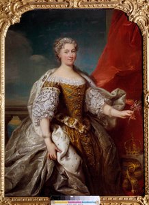 Porträtt av Catherine Bnin Opalinska, hustru till Stanislas Lescinski, drottning av Polen då hertiginnan av Lorraine och Bar (1680-1747) Målning av Jean Baptiste Van Loo (1684-1745) 1725 Sön. 1,41x1,12 m
