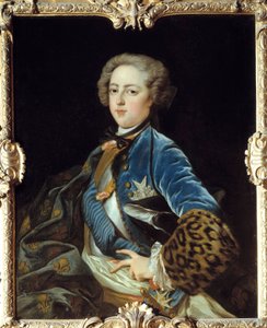 Porträtt av Ludvig XV (1710-1774), kung av Frankrike. Målning av Jean Baptiste Van Loo (1684 - 1745)
