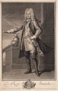 Stanislas Leszczynski (Leczinski), kallad Beneficenten - Stanislaw I Leszczynski (1677-1766), kung av Polen - Van Loo, Jean Baptiste (1684-1745) - 1705 - Kopparstick - 53,5x33 - Privat samling