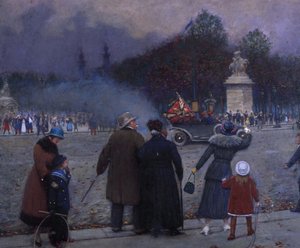 tysk flagga bärs till Invalides, ca. 1914. av Jean Beraud