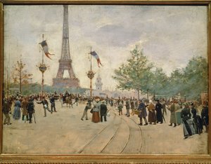 Ingång till världsutställningen i Paris ... av Jean Beraud