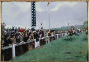 Tävlingarna i Longchamp; målgången av Jean Beraud