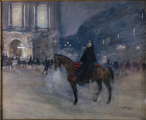 Operans fasad under en galakväll av Jean Beraud