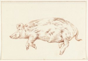 Liggande gris, till vänster av Jean Bernard