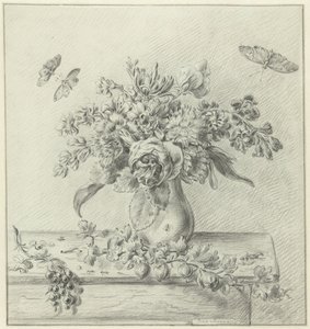 Stilleben med blomsterarrangemang, frukter och insekter av Jean Bernard