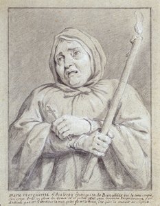 Marquise de Brinvilliers på väg till sin död (krita och penna på papper) av Jean Bernard Restout