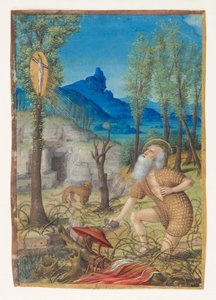 Den botgörande Sankt Hieronymus i eremitaget, verso: text till antifonen för Sankt Gregorius av Jean Bourdichon