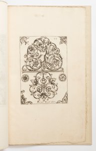 Tallrik 12, från Diverses pièces de serruriers (olika mönster för låssmeder) av Jean Bérain the Elder