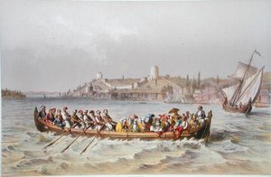En färja på Bosporen, illustration från 