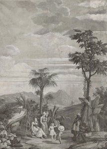 The Children Dance, tapetpanel från serien "Paul et Virginie", av Dufour & Cie, ca 1823