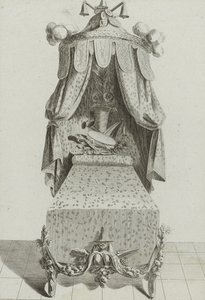 Kinesisk säng, publicerad i mitten av 1770-talet (gravyr på lagt papper) av Jean Charles (after) Delafosse