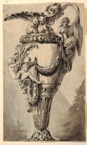 Design för en dekorativ Ewer av Jean Charles Delafosse