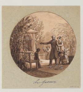 Design för en målad porslinstallrik, Le Jasmin (Jasmine) från Service de la Culture des Fleurs (Cultivation of Flowers Service) av Jean Charles Develly