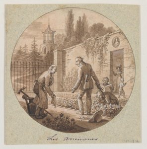 Design för en målad porslinstallrik, Les Anémones (Anemoner) för Service de la Culture des Fleurs (Blomsterodlingstjänst) av Jean Charles Develly