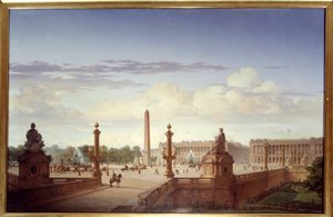 Place de la Concorde sett från terrassen vid vattnet, kung Louis-Philippe d