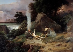 Abel Kains död, svartsjuk, dödar hans bror Abel. Målning av Jean Charles Remond (1795-1875) 1838 sön. 2,65x3,98 m Montpellier musee Fabre