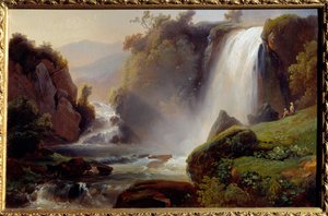 Cascades a Tivoli-målning av Jean Charles Remond (1795-1875) 1840. Sun 0,34x0,22 m Rouen, musee des Beaux Arts
