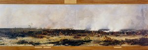 Rysslands kampanj: "" Panorama över slaget vid Moscova den 7/09/1812"". Slaget vid Moskova (även slaget vid Borodino) mellan fransmännen av Napoleon I Bonaparte (1769-1821) och den ryska imperialarmén ledd av Mikhail Golenichchev Kutuzov (Golenishchev)