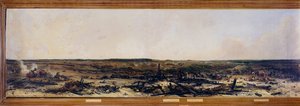 Rysslands kampanj: "" Panorama över slaget vid Moscova den 7/09/1812"". Slaget vid Moskova (även slaget vid Borodino) mellan fransmännen av Napoleon I Bonaparte (1769-1821) och den ryska imperialarmén ledd av Mikhail Golenichchev Kutuzov (Golenishchev)