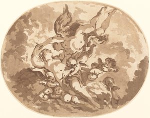 Eros och Psyche av Jean Claude Richard, Abbé de Saint Non after François Boucher