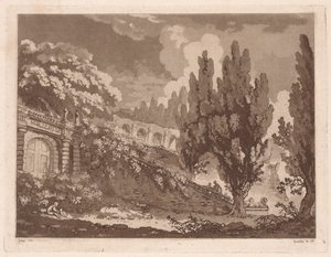 Trappor i en italiensk trädgård, 1766. av Jean Claude Richard Saint Non