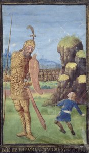 David och Goliat, från a Book of Hours, c.1470