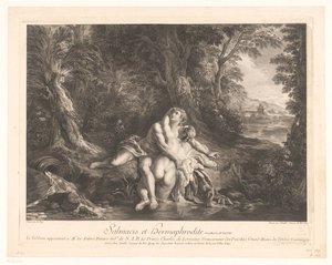 Hermafroditus omfamnad av Salmacis Salmacis och Hermaphrodite. (titel på objekt)