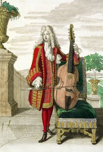 Gentleman spelar cello, publicerad ca 1688-90