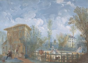Människor i en trädgård. 1784