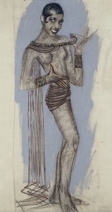 Josephine Baker - En maquette för en viktig lackpanel, ca 1927 (penna på papper) av Jean Dunand