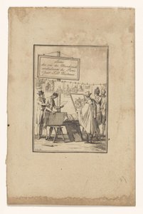 Stall hos en tryckerihandlare Suite des cris des marchands ambulants de Paris (serietitel på objekt) av Jean Duplessis Bertaux