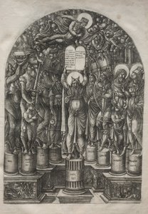 Moses omgiven av patriarkerna, före 1561. av Jean Duvet