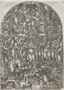 The Apocalypse: An Innumerable Multititude som står framför tronen, 1555. av Jean Duvet