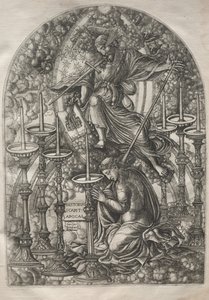 Apokalypsen: Johannes ser sju gyllene ljusstakar, 1546-1556. av Jean Duvet
