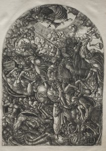 Apokalypsen: St. Johannes ser de fyra ryttarna, 1546-1556. av Jean Duvet