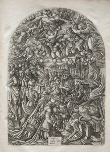 Apokalypsen: Kvinnan klädd med solen, 1546-1556. av Jean Duvet