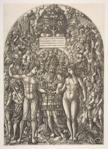 Adams och Evas bröllop, från Apokalypsen, ca. 1540-55. av Jean Duvet
