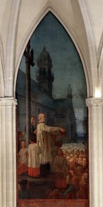 Predika av Michel le Nobletz (1577-1652) utanför en kyrka i Bretagne - Fresco, Saint Corentin Cathedral (Saint-Corentin), Quimper