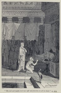 "Den rike och mäktige herren var stel och maktlös i alla sina lemmar" (gravyr) av Jean Edouard Dargent