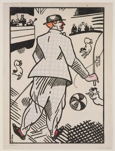 Clown med hundar (Le Clown aux Chiens) av Jean Emile Laboureur