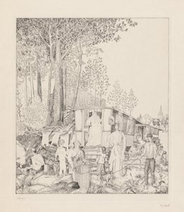 La Halte des Bohémiens av Jean Emile Laboureur