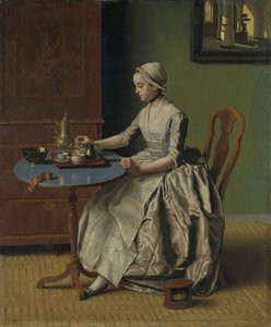 A Dutch Girl at Breakfast, ca 1756 (olja på duk) av Jean Étienne Liotard