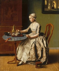 Chokladflickan (La Chocolatière). Omkring 1745