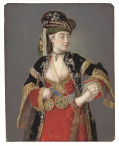 Förmodat porträtt av Laura Tarsi i turkisk klänning av Jean Étienne Liotard